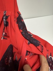 Free People Flutterby Printed Mini Dress Red/Black Floral Sz 12 Fit N Flare EUC