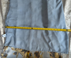 J. CREW MIDI DRESS WITH SLIP IN BLUE LARGE IRIS PRINT IN YELLOW LONG SLEEVE L-XL