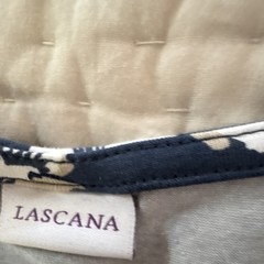 LASCANA Women’s 34 Blue/White Floral Round Neck Sleeveless Fit & Flare Knit