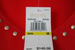 NWT Michael Kors True Red Cold Shoulder Dress Size M Textured Crepe – US SELLER