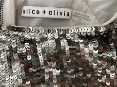 ALICE + OLIVIA WOMEN SEQUIN DRESS METALLIC SMALL COCKTAIL PARTY WEDDING