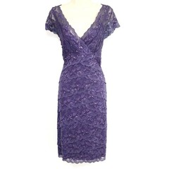 Marina Tiered Lace Dress Sz 14 Stretchy Beads & Sequins Fairy Whimsy Romantic