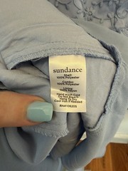 SUNDANCE Harlow Glamour Dress Women’s L Blue Lace Midi Boho/Wedding/Party NWT