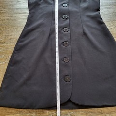 Cooperative Black Button Front Mini Dress Sleeveless V-Neck Cinch Back Size 4