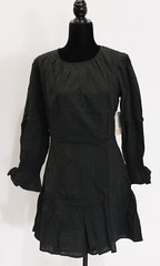 JUSTFAB Women&rsquo;s Lined Romantic 3/4 Sleeve Mini Dress ZG3 Caviar Large NWT