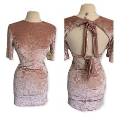 Alythea Dress Women Size Small Velvet Open Back Bodycon Mini New