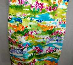 Rebecca Thomas 90s Sleeveless Shift Dress Womens Sz 8 Watercolor Floral Coastal
