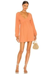 NEW NWT $168 LOVERS + FRIENDS « Giorgia » long sleeve mini dress in ginger sz XS