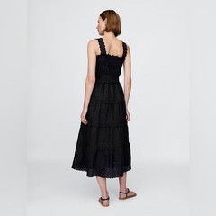 Gap × DÔEN Eyelet Midi Dress | Black Extra Small NEW