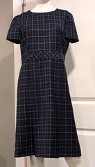 Brooks Brothers Wool Navy Plaid Sheath Knee High Size 10