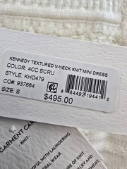 MILLY Wool Blend Kennedy Textured V-Neck Knit Mini Dress Women&rsquo;s S Ecru S/S