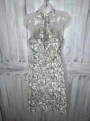 WOMENS Eddie Bauer HARMONY SPORTS ACTIVE LOUNGE DRESS GREEN PALM LEAF HALTER LG