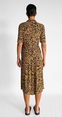 Ganni Goldstone Crepe Wrap Dress Size 34 AU 6 US 2 Black Floral Midi Maxi Boho