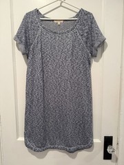 Max Studio Weekend Nordstrom Blue Knee Length Lightweight T-shirt Dress Medium
