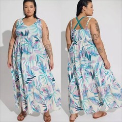 NWT Torrid 2 (2X 18/20) Tropical Leave Tiered Swim Cover Up Beach Midi Sun Dress