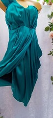 Roksanda Ilincic Whistles Size 12 One Shoulder Grecian Teal Silk Dress £325 New