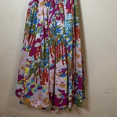 Caroline Constas Women Midi Dress M Multicolor Tropical Cotton Smock Boho Resort