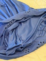 Lauren Conrad Blue Beachy Garden Party Coastal Cowgirl Resort Smocked Lace Sz L