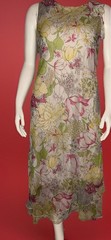 Giorgio Fiorlini Beige Sleeveless Long Dress Flower Design Layered Woman 16