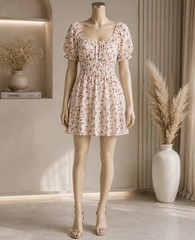 Hollister Floral Mini Dress Small NWT Romper Style Lined Pockets Cottagecore