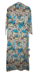 Terea by Andrea Pitter Women&rsquo;s Enamel Blue Crane Print Maxi Straight Dress XXL 2