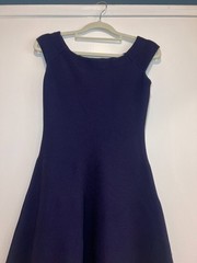 Eliza J Navy Fit and Flare Dress Women&rsquo;s 0P Pink White Striped Hem Preppy Classi