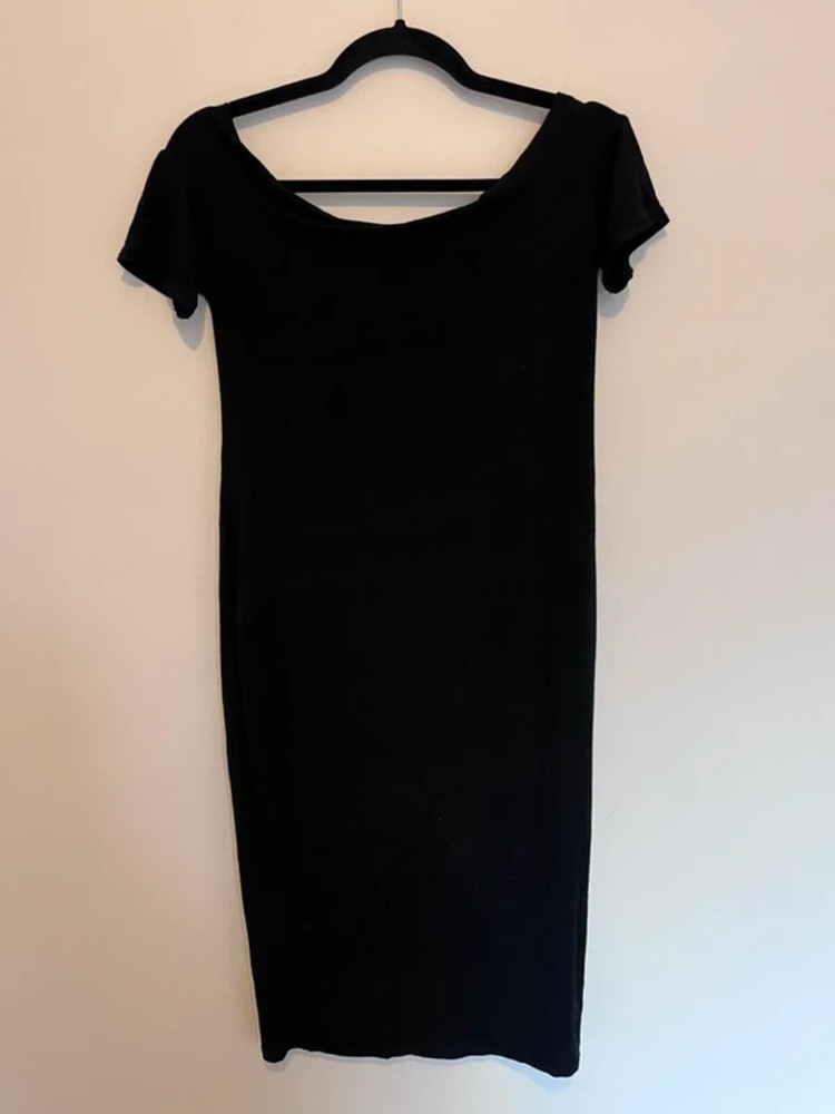 Cherry Couture Black Viscose Bodycon Dress – Size M/L