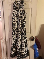 Women’s Sleeveless Maxi Dress First Love By Lovelyn Black And White Floral Print