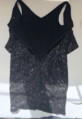 Ella Moss Black Sequined Sleeveless Cocktail Party Evening Dress Sz L Large