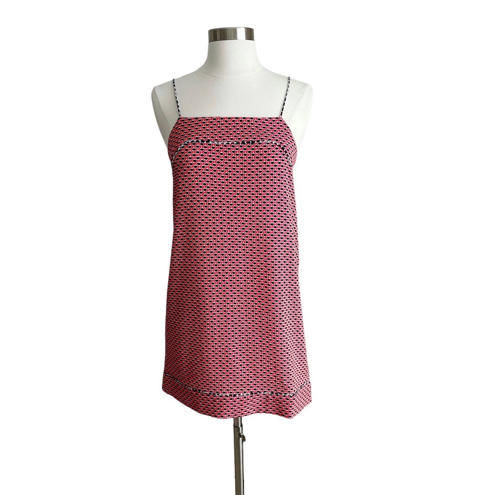 Tavik Dress XS Red Desi Mini Shift Sleeveless Cover Up Square Neck Boho Casual