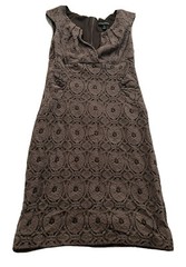 Cynthia Rowley Size 10 Lace Dress Zip Pencil V Neck Cotton Nylon Lined Poly ST29
