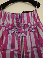 Lullaby. 100% Silk Dress. UK 10. Built in Bra. Strapless. Striped. Brand New