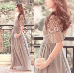 Virgos Lounge Grey Raina Dress Wedding Party UK12 EUR40 US8