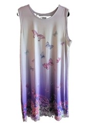 Serengeti Size XL Dress Stretch Sleeveless Embellished Butterflies Lace Sundress