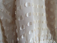 Madewell Pale Peach Embossed Dots Silk Blend 3/4 Sleeve Lined Dress 4 EUC