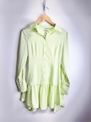GRLFRND Mini Dress Extra Small Button Down Long Sleeve Lime Green