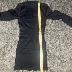 Black Oqq Tummy Control Long Sleeve Dress Thumb Holes Mock Turtleneck Small