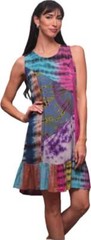 Sacred Threads Hippie Boho Gypsy Festival Patchwork Tie Back Dress 224349 S/M