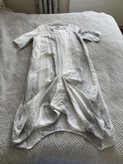 Sahara White Grey Check Lightweight Linen Blend Midi Dress Size XL Lagenlook