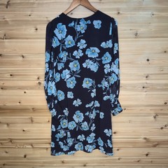 Cabi #4018 Ellery Dress Floral Shift Dress Poppy Long Sleeve Purple Womens Med