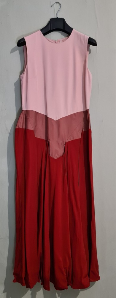 Roksanda Colourblock Sleeveless Midi Dress Size 14 Made In England RRP £1595