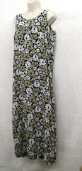 Kathie Lee Womens Brown Dress Medium Sleeveless Floral Round Neck Formal Casual