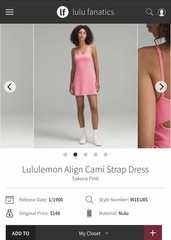 NWT Lululemon Align Cami Strap Dress Sakura Pink SAKP Size 6