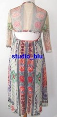 JEAN PAUL GAULTIER SOLEIL Vintage Money Print Mesh Cut Out Open Back Dress M