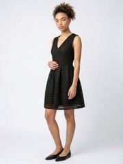 H&M Dress Size 6/Small Black Eyelet Mini Fit & Flare Sleeveless Casual