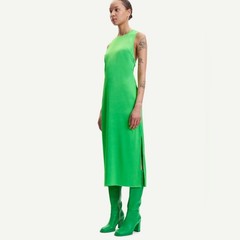 SAMSOE SAMSOE Garmentory $250 Cillia Green Satiny Long Dress XS EUC