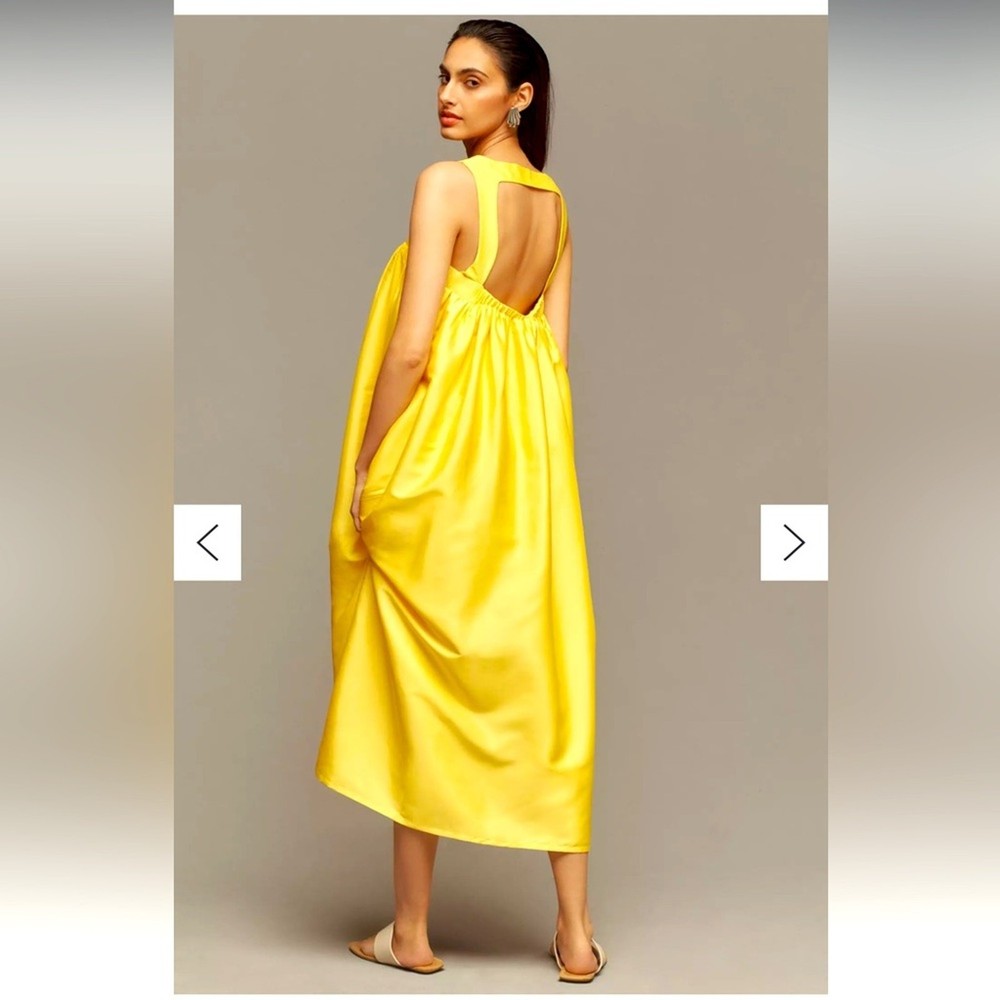 🆕Anthropologie Pinnacle Shruti Sancheti Dress Babydoll Maxi Motif in Yellow