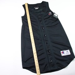 Champion Women&rsquo;s 36 Black Sz Small Crown Mesh Baseball Dress Vneck Snap Front