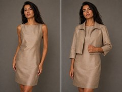 100% Silk Finity Sheath/Jacket Beach, Fully Lined Dress Sz 6-37”Long New W/Tags