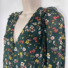 New Sugar+Lips Sheath Dress Women&rsquo;s Small Long Sleeve Above Knee Green Floral
